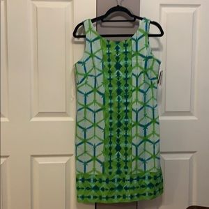Summer green cotton dress sleeveless- Just Taylor